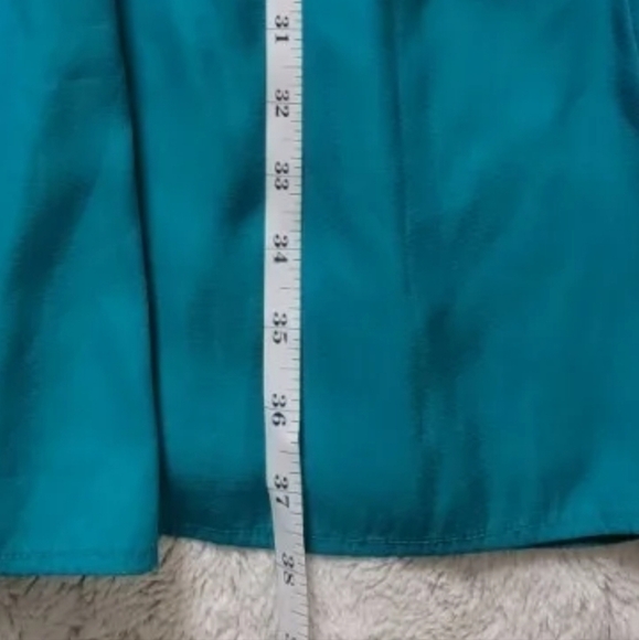 ✨CL CV By Cynthia Vincent Blue Thick Banded Waist Spanish Flare Short Sleeve Sm - Picture 13 of 13